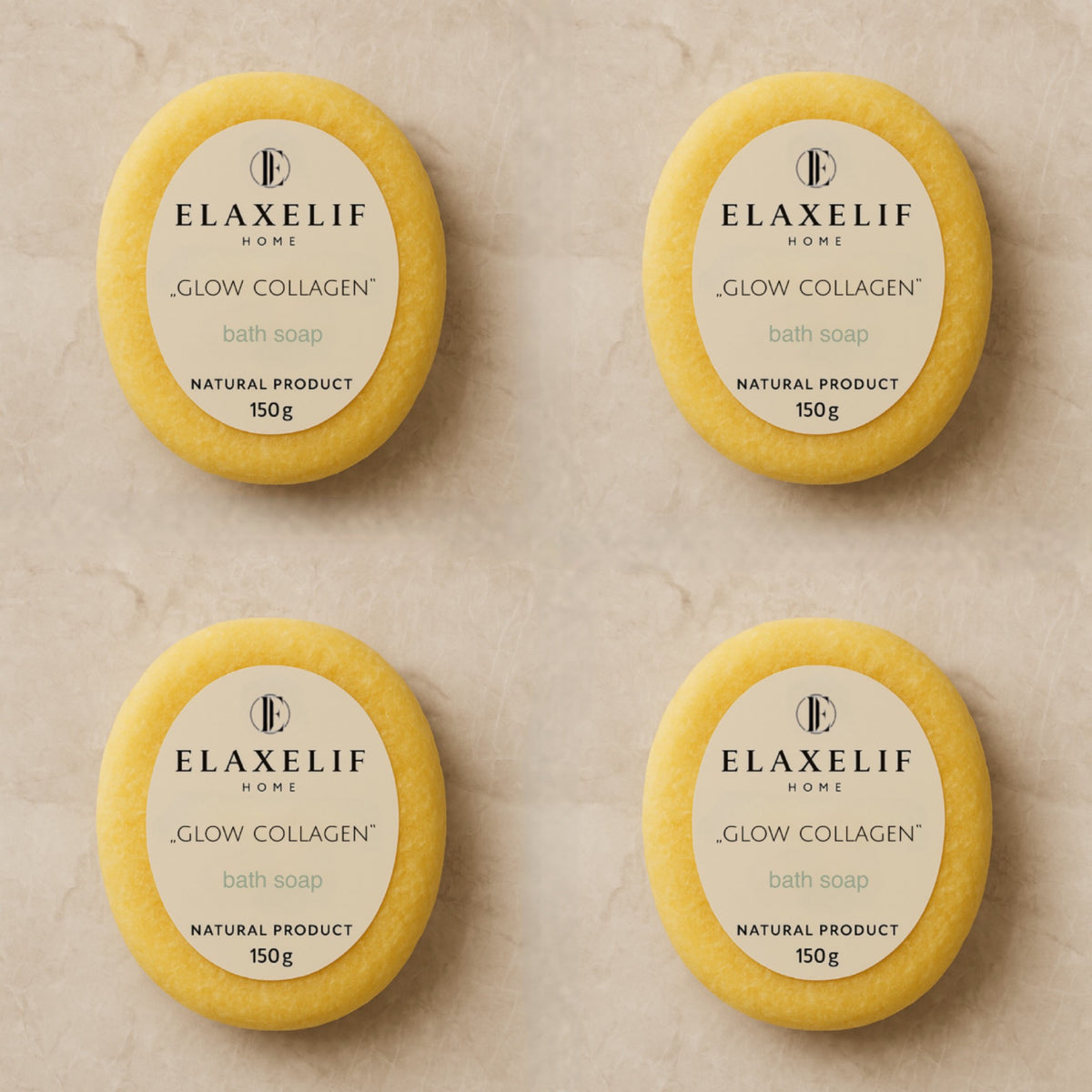 4xSet Collagen bath sponge soap  / 4lü Avantaj Seti Kolajen süngerli sabun